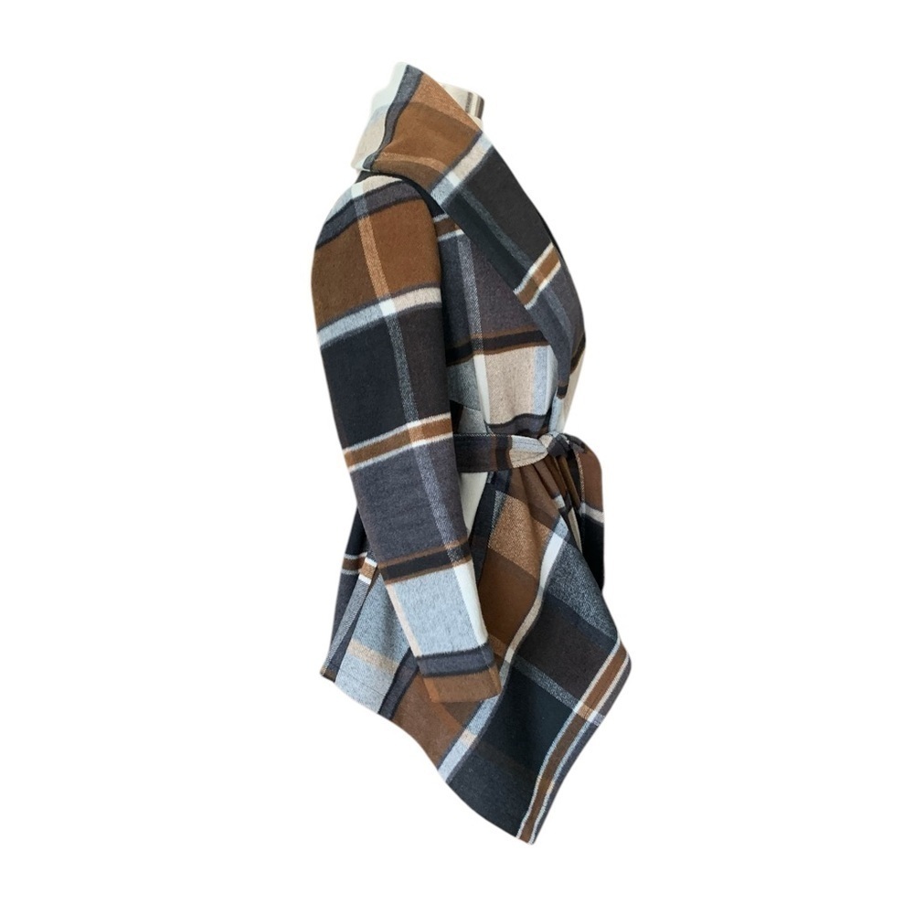 Shawl collar belt tie jacket coat - Picture 5 of 8
